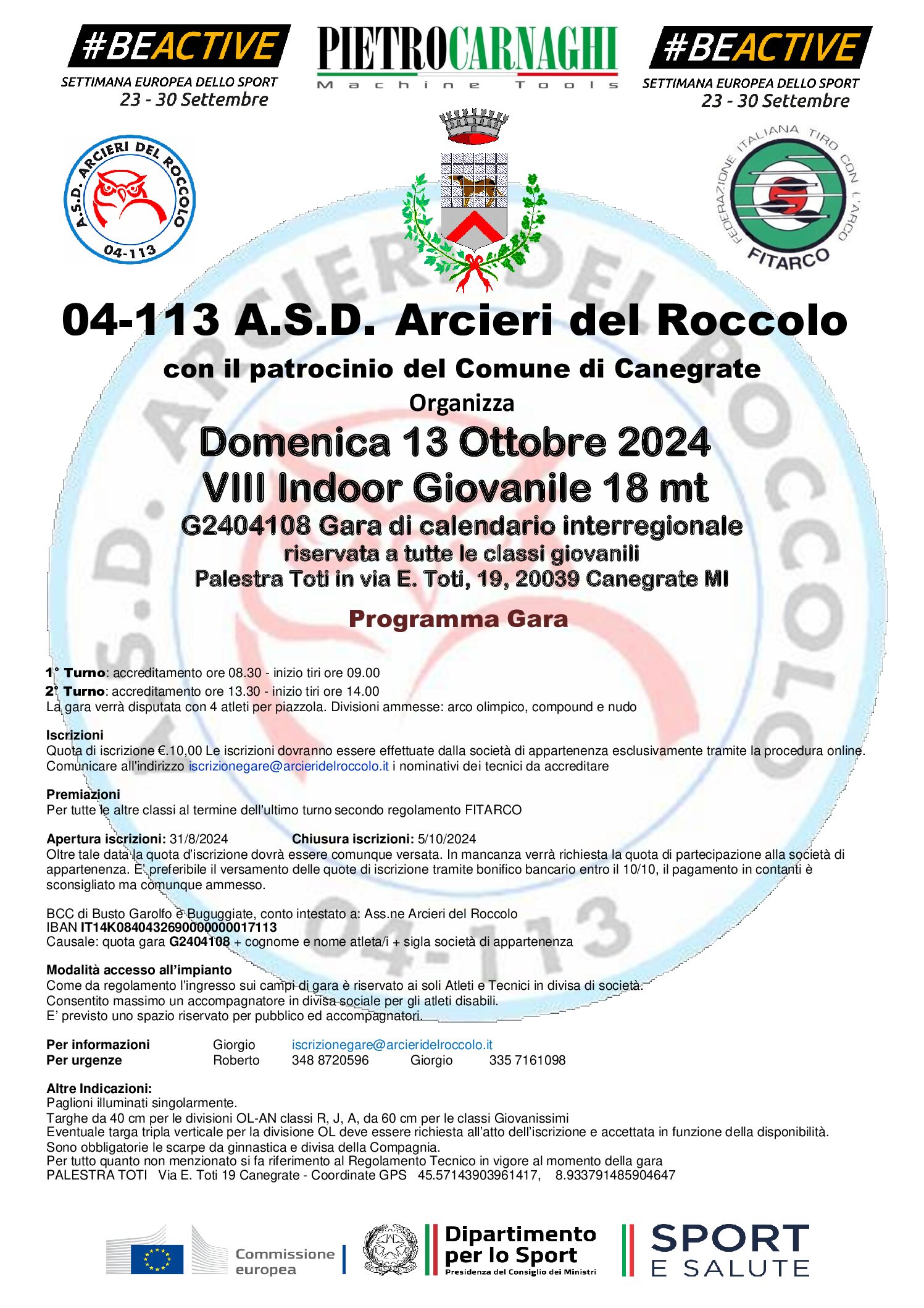 13 Ottobre 2024 VIII Indoor                       18 mt giovanile